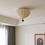 Marceline Fabric and Wood Flush Mount Ceiling Light with LED