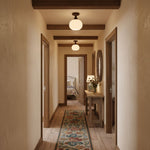 Marcellis Flush Mount Ceiling Light in Vintage Bronze and Glass