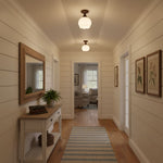 Marcellis Flush Mount Ceiling Light in Vintage Bronze and Glass