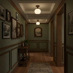 Marcellis Flush Mount Ceiling Light in Vintage Bronze and Glass