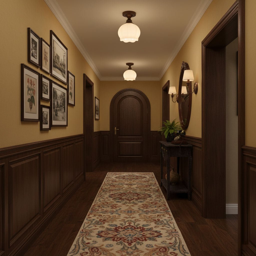 Marcellis Flush Mount Ceiling Light in Vintage Bronze and Glass
