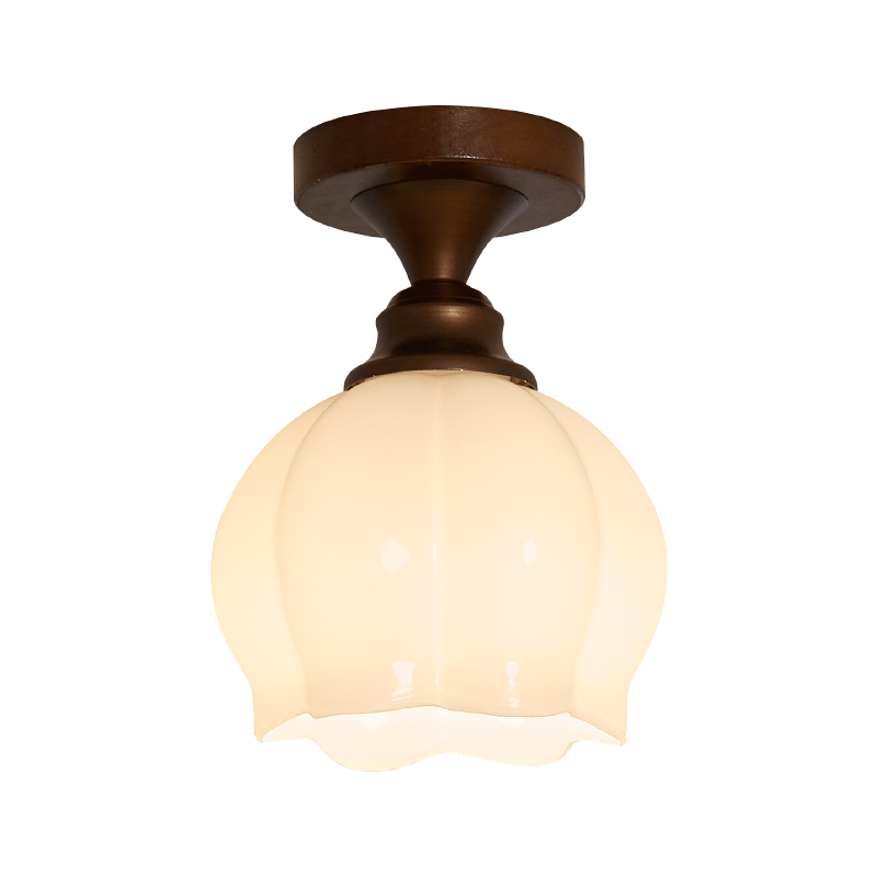 Marcellis Flush Mount Ceiling Light in Vintage Bronze and Glass