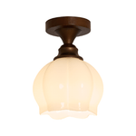 Marcellis Flush Mount Ceiling Light in Vintage Bronze and Glass