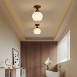 Marcellis Flush Mount Ceiling Light in Vintage Bronze and Glass