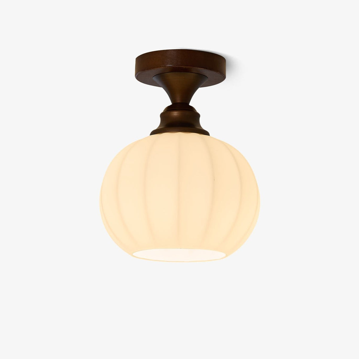 Marcellis Flush Mount Ceiling Light in Vintage Bronze and Glass