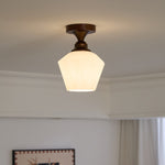Marcellis Flush Mount Ceiling Light in Vintage Bronze and Glass