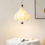 Maribel Floral Fabric Pendant Light with Wooden Accents