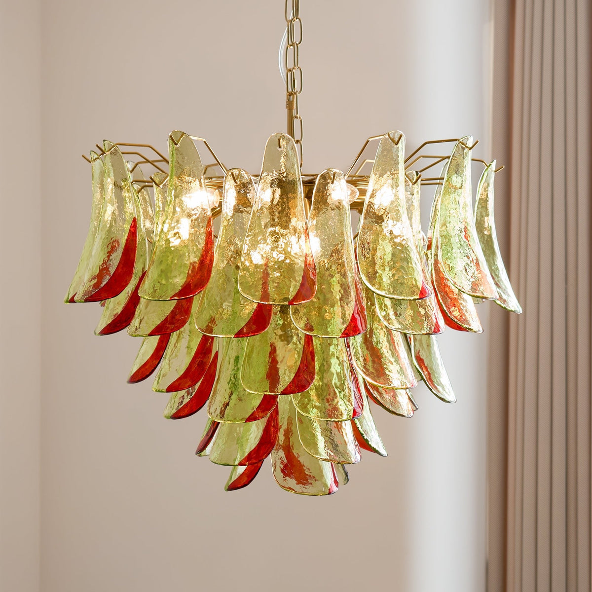 Marielle Glass Chandelier – Modern Art Deco Pendant Light for Dining Room & Foyer