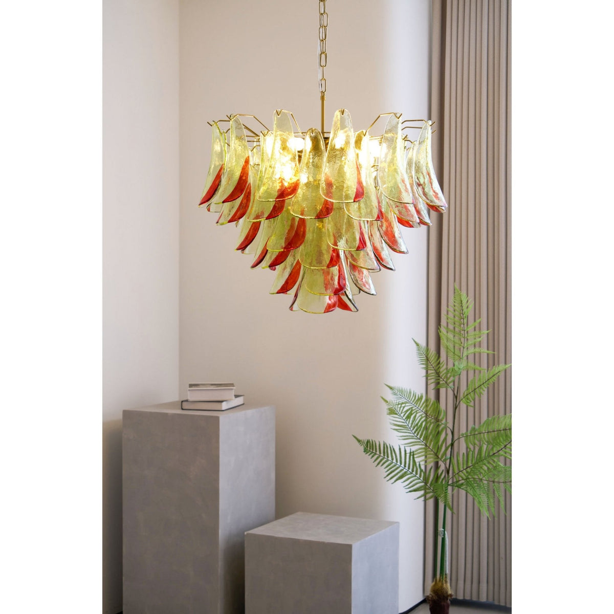 Marielle Glass Chandelier – Modern Art Deco Pendant Light for Dining Room & Foyer