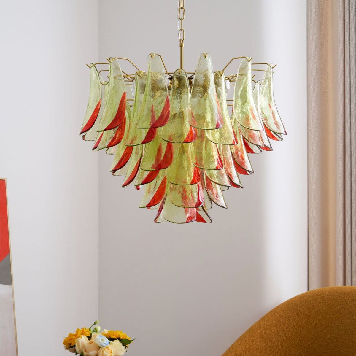 Marielle Glass Chandelier – Modern Art Deco Pendant Light for Dining Room & Foyer