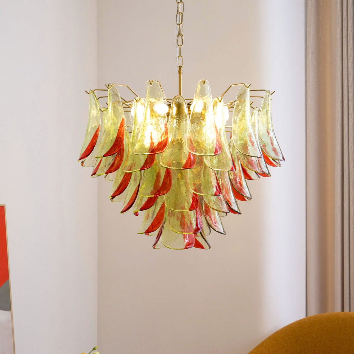 Marielle Glass Chandelier – Modern Art Deco Pendant Light for Dining Room & Foyer