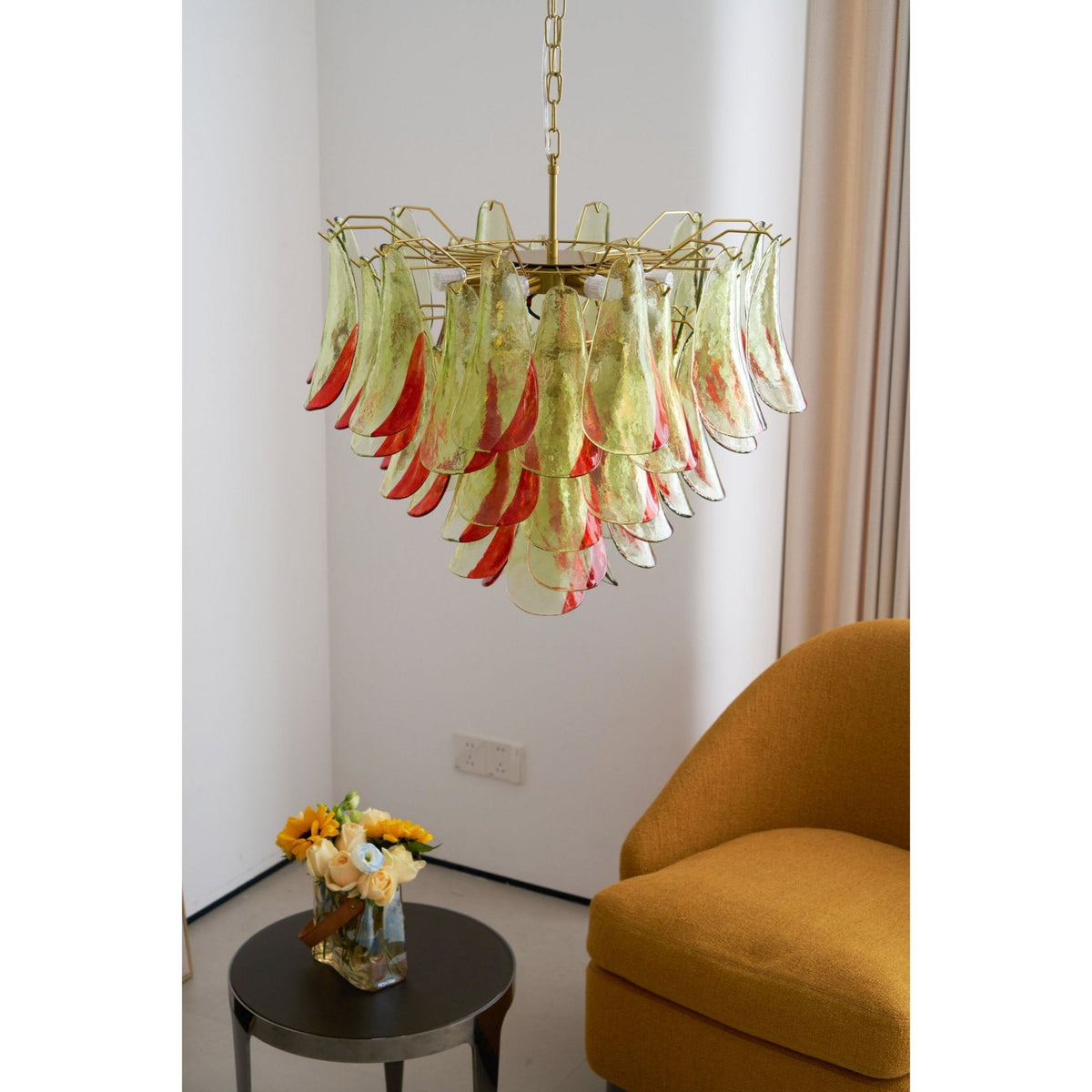 Marielle Glass Chandelier – Modern Art Deco Pendant Light for Dining Room & Foyer