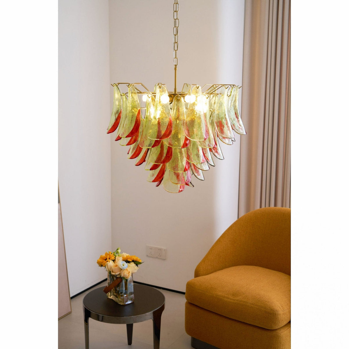 Marielle Glass Chandelier – Modern Art Deco Pendant Light for Dining Room & Foyer