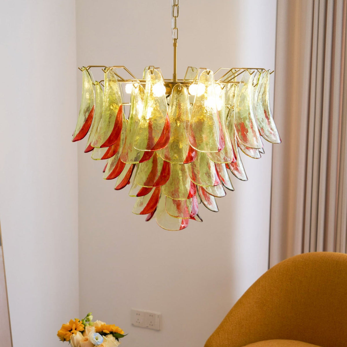 Marielle Glass Chandelier – Modern Art Deco Pendant Light for Dining Room & Foyer