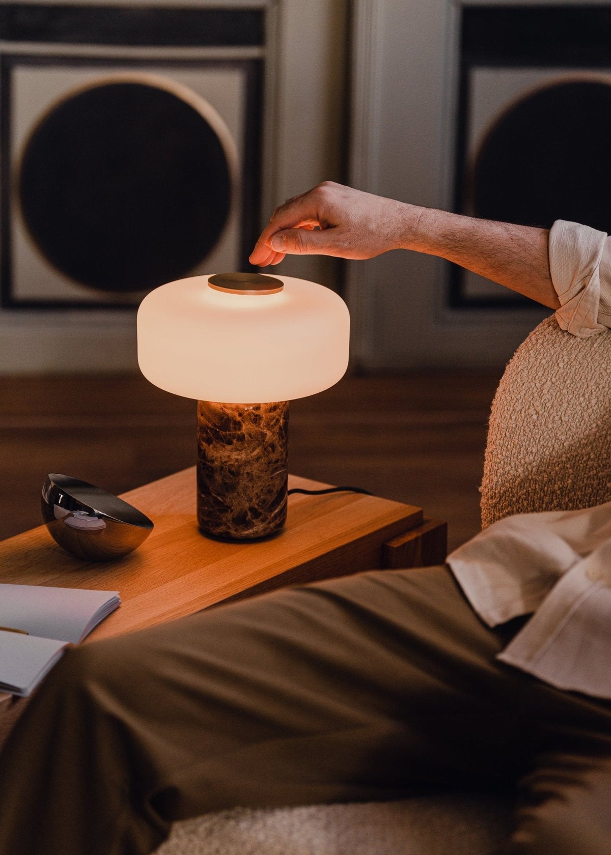 Maris Rechargeable Marble Table Lamp – Cordless LED Accent Light