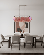 Marisca Modern Glass Chandelier with Pink and Amber Discs