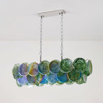 Marisca Modern Glass Chandelier with Pink and Amber Discs