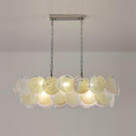 Marisca Modern Glass Chandelier with Pink and Amber Discs