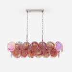 Marisca Modern Glass Chandelier with Pink and Amber Discs