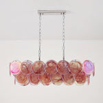 Marisca Modern Glass Chandelier with Pink and Amber Discs