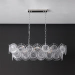 Marisca Modern Glass Chandelier with Pink and Amber Discs