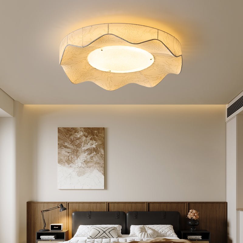 Marisca Flush Mount Ceiling Light – Modern Fabric LED Ceiling Lamp for Bedroom & Living Room