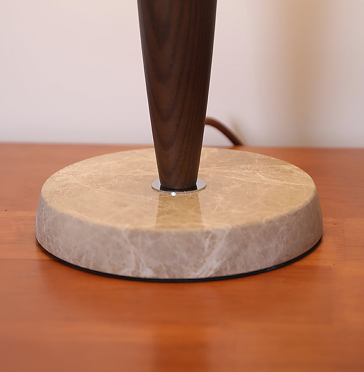 Marlo Dome Table Lamp in Walnut and Marble, Modern Designer Lighting