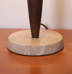 Marlo Dome Table Lamp in Walnut and Marble, Modern Designer Lighting