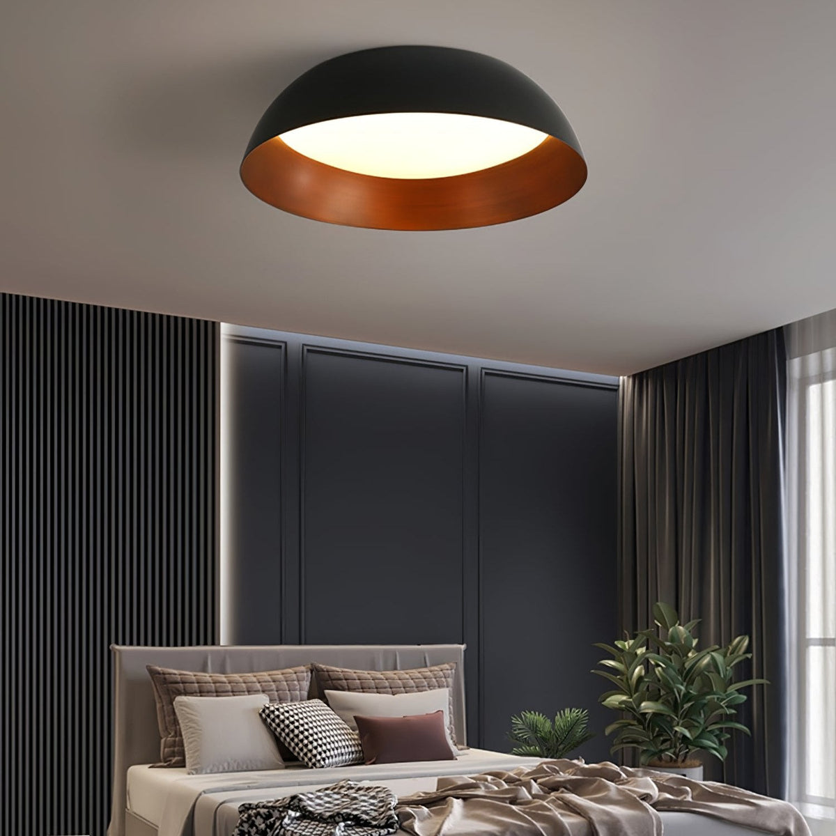Marlow Shadow Ceiling Lamp – Modern Flush Mount LED Light in Matte Black