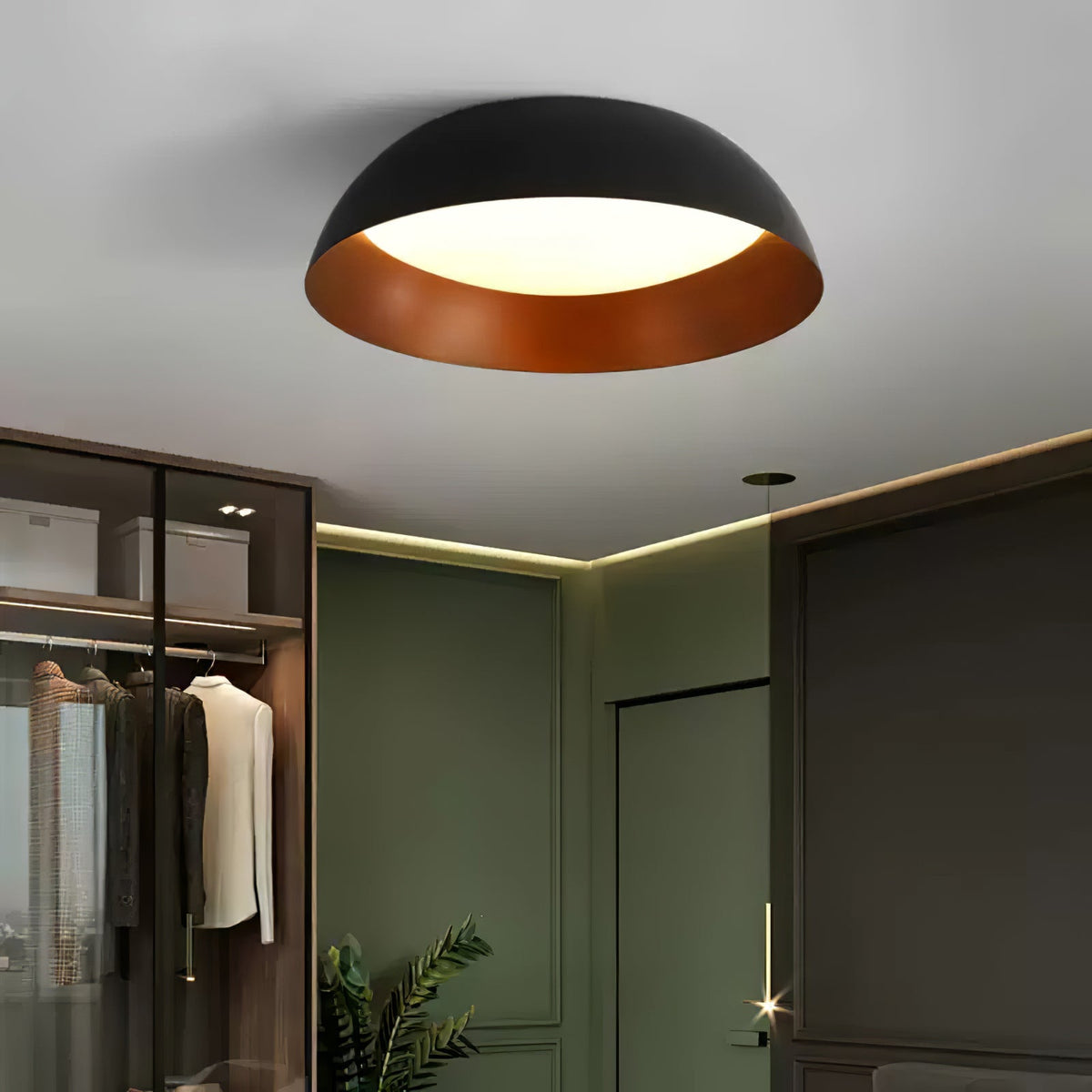 Marlow Shadow Ceiling Lamp – Modern Flush Mount LED Light in Matte Black