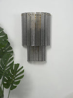 Marlowe Wall Sconce in Smoke Grey Glass and Gold Metal