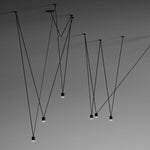 Modular Pendant Chandelier with Matte Lacquered Cables, 1-12 Lights