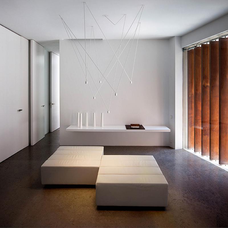 Modular Pendant Chandelier with Matte Lacquered Cables, 1-12 Lights