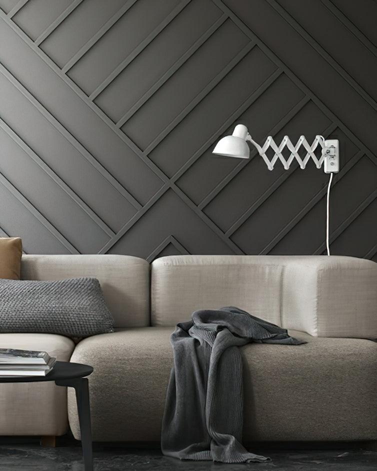 Maxon Adjustable Swing Arm Wall Sconce in Glossy Black for Modern Interiors