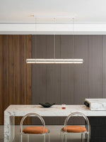 Mcdade Segmented Glass Linear Chandelier – Modern LED Pendant Light for Dining Room and Kitchen Island