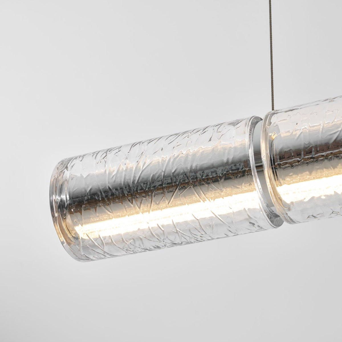 Mcdade Segmented Glass Linear Chandelier – Modern LED Pendant Light for Dining Room and Kitchen Island