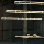 Mcdade Segmented Glass Linear Chandelier – Modern LED Pendant Light for Dining Room and Kitchen Island