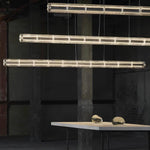 Mcdade Segmented Glass Linear Chandelier – Modern LED Pendant Light for Dining Room and Kitchen Island