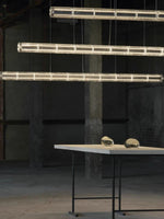 Mcdade Segmented Glass Linear Chandelier – Modern LED Pendant Light for Dining Room and Kitchen Island