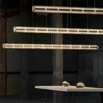 Mcdade Segmented Glass Linear Chandelier – Modern LED Pendant Light for Dining Room and Kitchen Island