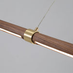 Meblo Linear LED Pendant Light in Gold or Walnut