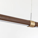 Meblo Linear LED Pendant Light in Gold or Walnut