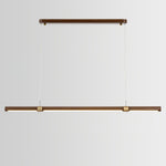 Meblo Linear LED Pendant Light in Gold or Walnut