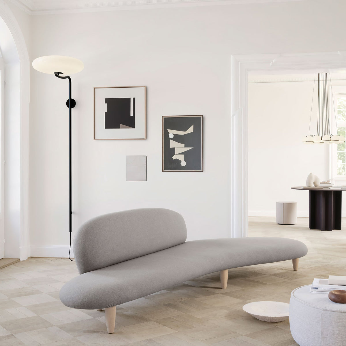 Arc Wall Sconce with Opal Glass Shade | Modern Minimalist Lighting