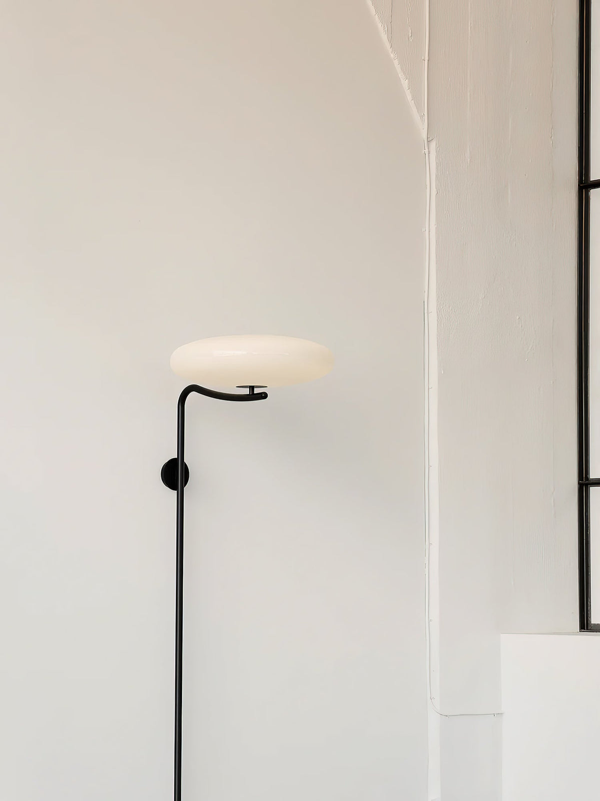 Arc Wall Sconce with Opal Glass Shade | Modern Minimalist Lighting