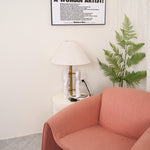 Lloyd Sculptural Marble Table Lamp with Silk Shade