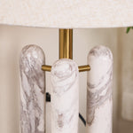 Lloyd Sculptural Marble Table Lamp with Silk Shade