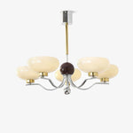 Gothic Glass Bowl Chandelier with Gold Accents for Modern Interiors