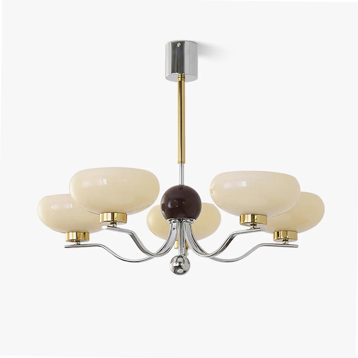 Gothic Glass Bowl Chandelier with Gold Accents for Modern Interiors
