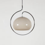 Medieval Swag Pendant Light in Chrome with Cream Glass Shade